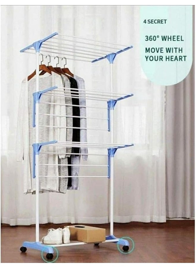 Giant 3-Tier Clothes Dryer - Heavy Duty Design - Includes Drink Holders and Hangers - Folds to Save Space H - Image 1