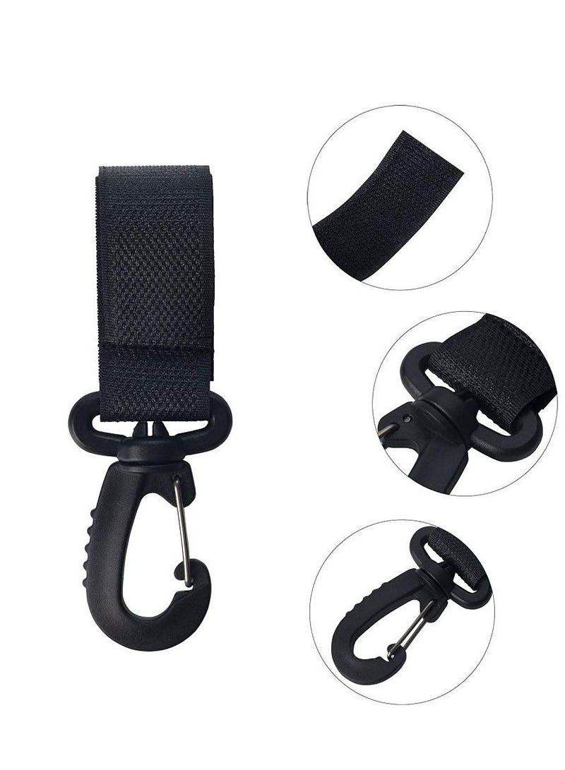 SYOSI Stroller Hooks Buggy Clips 4Pcs ABS Stroller Hooks Carabiner Hook Stroller Organizer Hook Clip Convenient Stroller Accessories Bag Hooks for Hanging Diaper Bags Purse 360 degree Rotation - Image 4