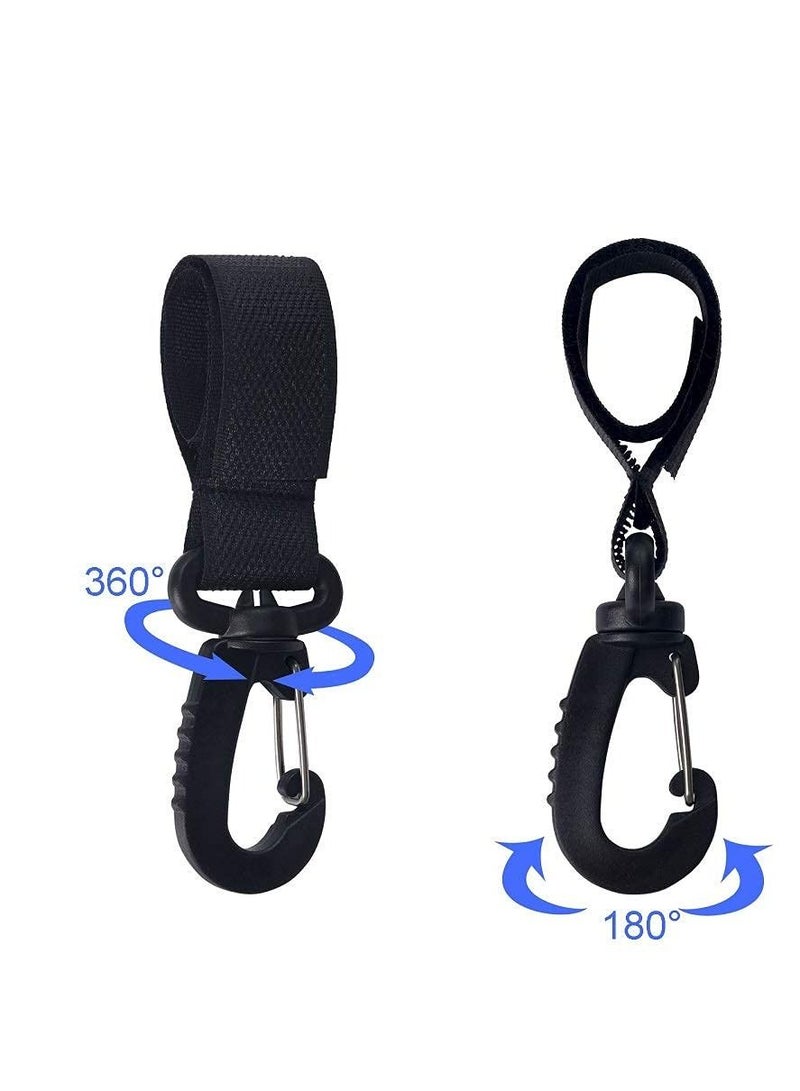 SYOSI Stroller Hooks Buggy Clips 4Pcs ABS Stroller Hooks Carabiner Hook Stroller Organizer Hook Clip Convenient Stroller Accessories Bag Hooks for Hanging Diaper Bags Purse 360 degree Rotation - Image 5