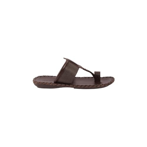 Mochi Men Brown Synthetic Leather Kolhapuri Chappal UK/7 EU/41 (16-955) - Image 4