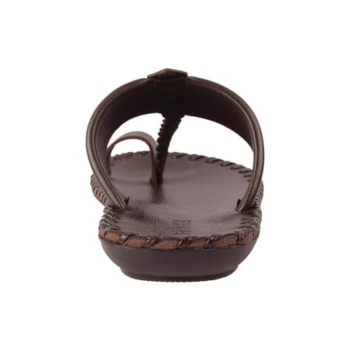 Mochi Men Brown Synthetic Leather Kolhapuri Chappal UK/7 EU/41 (16-955) - Image 5