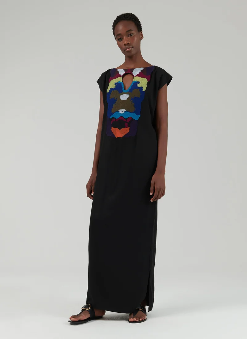 leem Multicolor Embroidered Kaftan