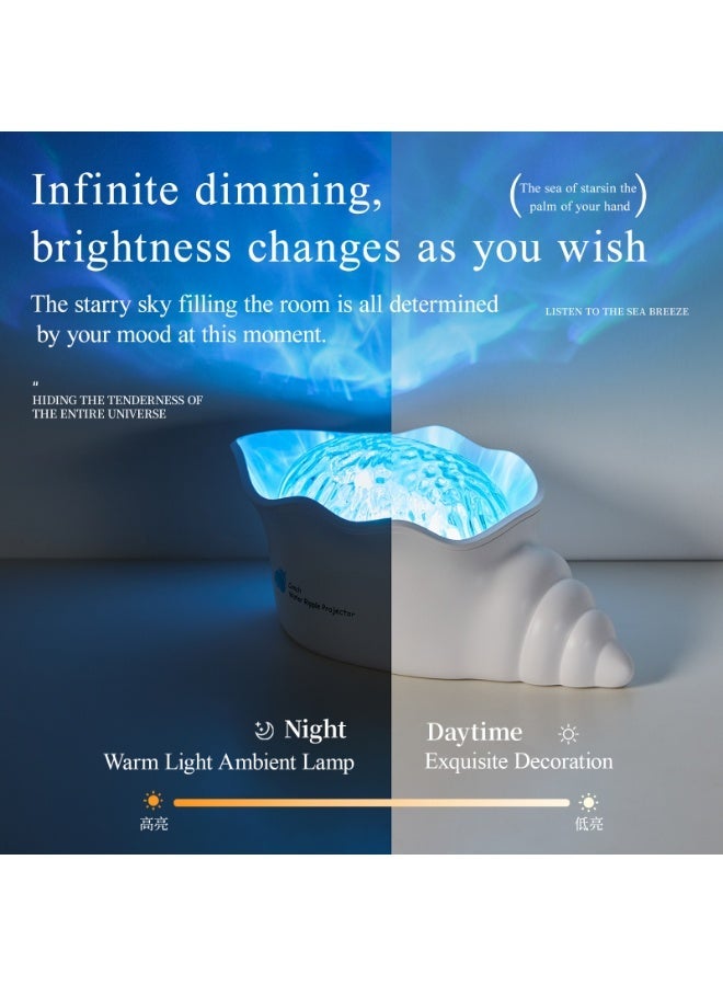 TANMASHI Conch Ocean Wave Projector with 5 White Noise Sounds, 2000mAh Battery Kids Night Lights with 14 Colors, Rechargeable Night Light Projector for Kids Baby Bedroom, Starry Sky Lamp, Pearl White - Image 3