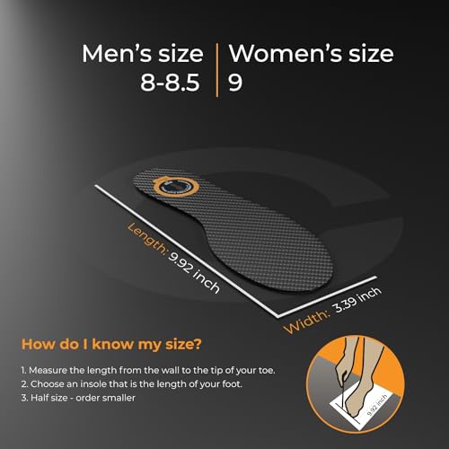 EstCarbon - Carbon Fiber Insole - 1 pc, Men 8-8.5, Women 9 - Unisex Orthotic Shoe Insert - Stiff Foot Plate - Turf Toe, Hallux Rigidus, Flat Feet, Plantar Fasciitis, Mortons Extension - Image 4
