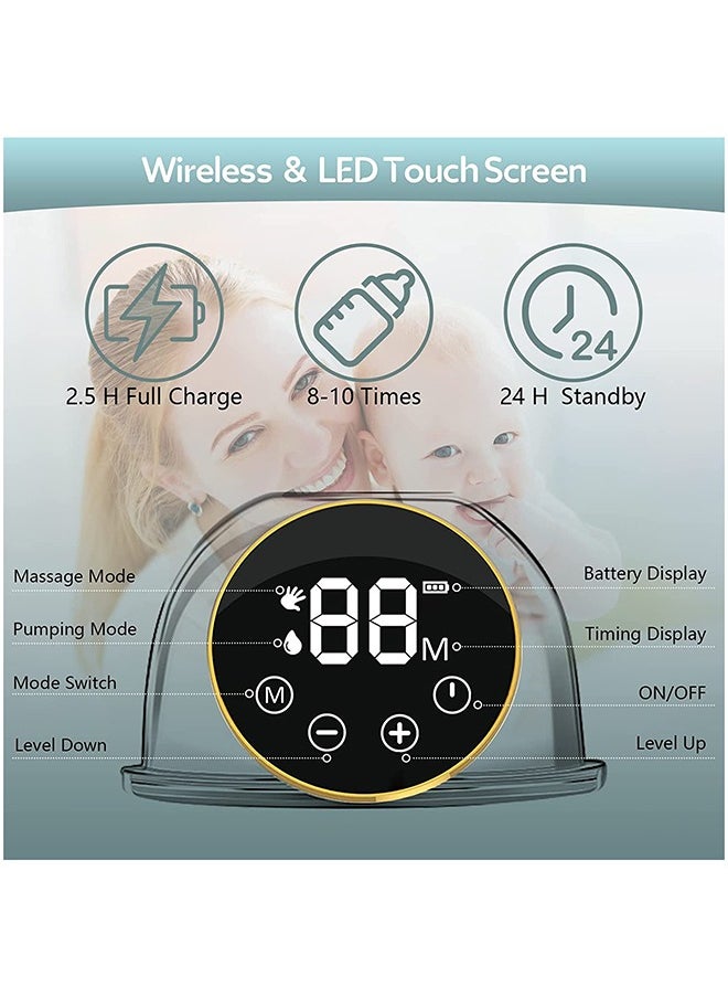Gonice - Wearable Electric Wireless Hands-Free Breast Pump With 3 Modes And  9 Levels Suction, Smart LCD Display, Massage And Pumping - Image 1