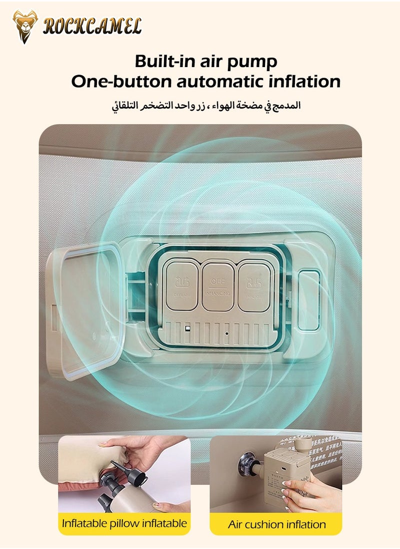 Double Self-Inflating Mattress, Portable Inflatable Bed With Built-In Air Pump, Can Be Inflated And Deflated Quickly, Ideal For Home, Guests, Camping, Travel, and Outdoor Use 198*152*40cm
