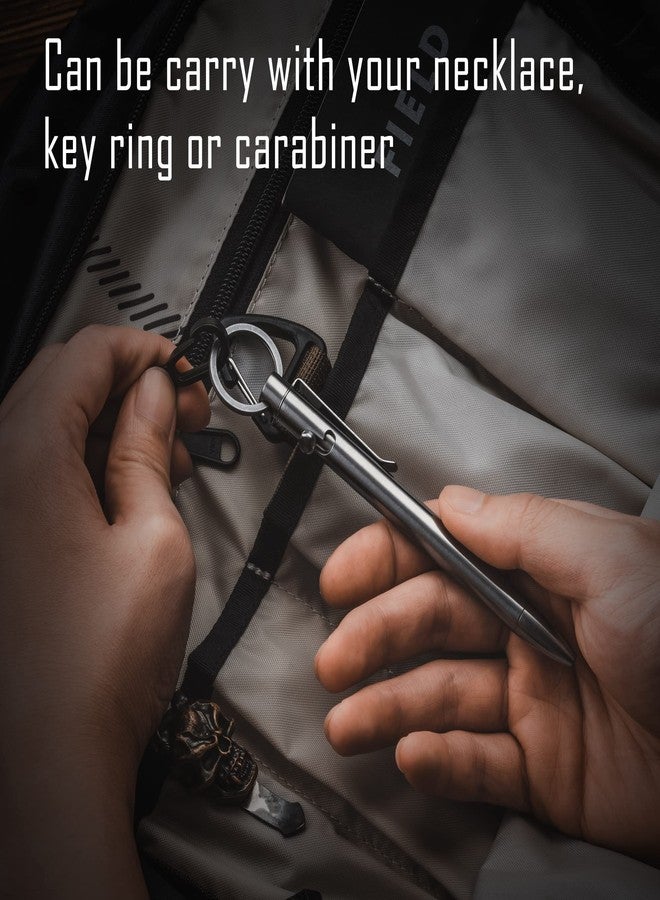 KeyUnity KP01ST Bolt Action EDC Pen with Clip, Titanium Pocket Ballpoint Pen for Everyday Carry (Polished) - Image 3