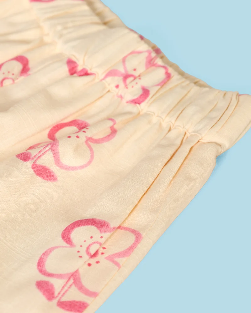 REDTAG Infant Girls Yellow Printed Trousers