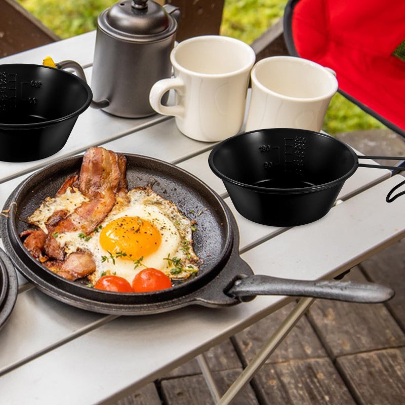 304 Stainless Steel Salad Bowl With Handle Portable Outdoor Dinnerware For Camping Hiking Picnic - Image 5