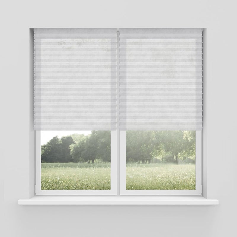 Foiresoft No Tools Pleated Fabric Shades, Temporary Window Blinds, No Drilling Self Adhesive Blinds, Easy to Cut and Install, Trim at Home, Cordless Light Filtering White, 35in X 70in, 1Pack - Image 1
