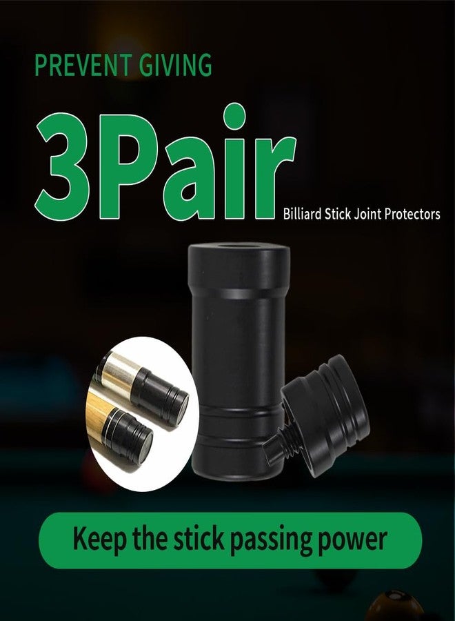 Scott Edward 3 Pair Billiard Stick Joint Protectors, 5/16" x14 Pool Cue Stick Protectors Threaded Joint Protectors Plastic Billiards Equipment - Image 3