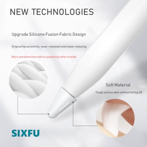 SIXFU Upgrade Covers for Apple Pencil Tips Suitable Paper-Like Screen Protector, Noise Reduction Accessories for Apple Pencil 2nd Generation/ 1st Gen/Pro/USB-C iPencil tip(6 PCS) - Image 3