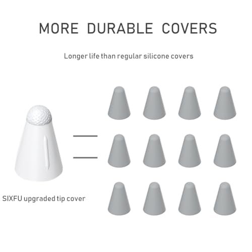 SIXFU Upgrade Covers for Apple Pencil Tips Suitable Paper-Like Screen Protector, Noise Reduction Accessories for Apple Pencil 2nd Generation/ 1st Gen/Pro/USB-C iPencil tip(6 PCS) - Image 4