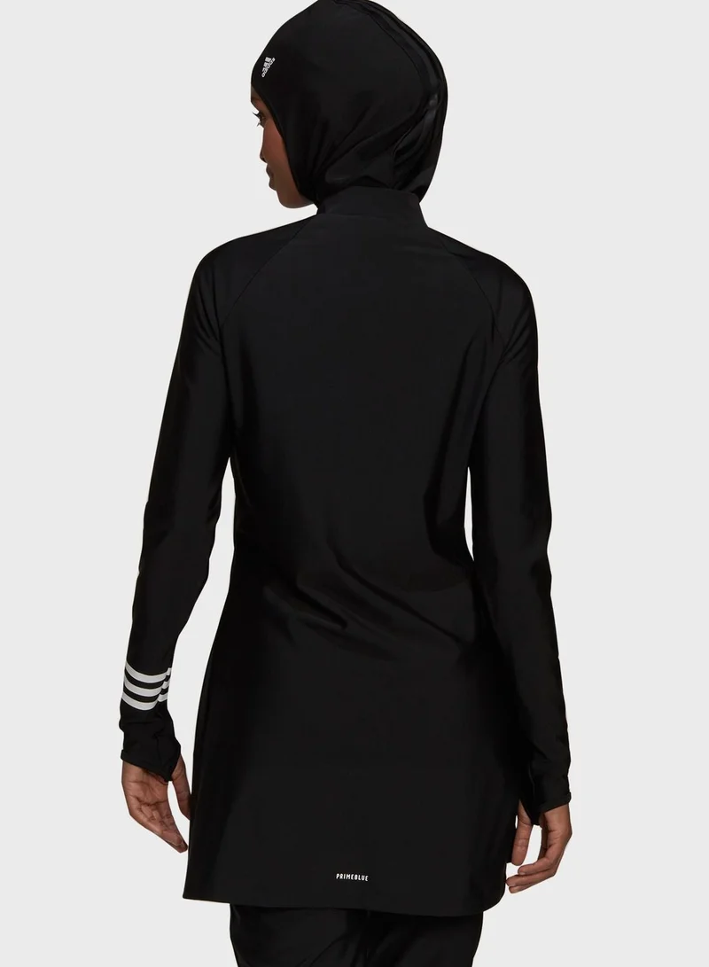Adidas 3S Ls Swim Top Black Swim Tops 2