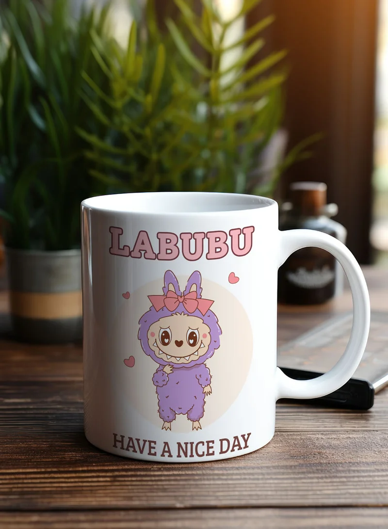 لوحة كوب ١١ أونصة من السيراميك بتصميم مطبوع على الجانبين