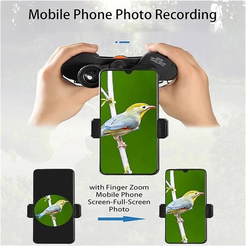 منظار 20X50 مع مشبك للهاتف المحمول، منشور BAK4 للإضاءة المنخفضة، مقاوم للماء، مناسب للصيد والتخييم ومشاهدة الطيور - Image 4