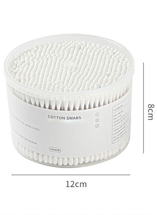 ZCM-HAPPY 2000 PCS Double-Headed Cotton Swabs - Disposable, Soft, Multipurpose for Ear Cleaning, Baby Care and Makeup Removal (Double Head Round)  - Image 2