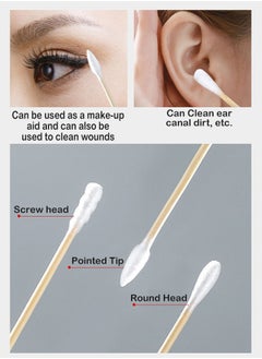 ZCM-HAPPY 2000 PCS Double-Headed Cotton Swabs - Disposable, Soft, Multipurpose for Ear Cleaning, Baby Care and Makeup Removal (Double Head Round)  - Image 5