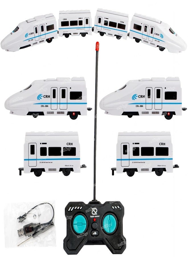 Space Enterprises Toyz Kids Express Bullet Train Toy with Remote Control, Lights and Sounds, Rechargeable EMU Train Model Toy for Kids Boys Girls (White) - Image 3