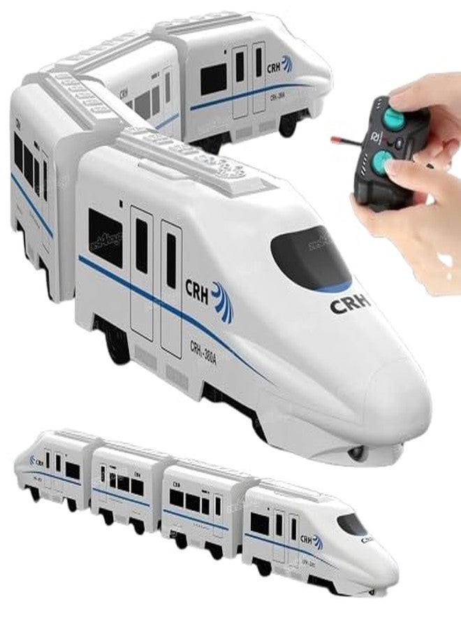 Space Enterprises Toyz Kids Express Bullet Train Toy with Remote Control, Lights and Sounds, Rechargeable EMU Train Model Toy for Kids Boys Girls (White) - Image 1