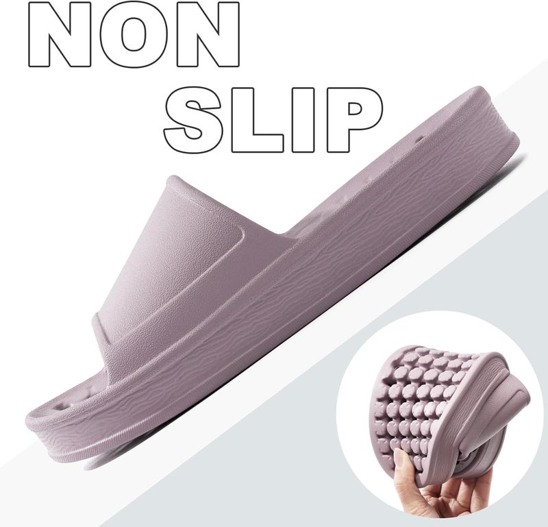 GETOEU Shower Shoes for Women and Men with Drain Holes Massage Slide Sandals Soft Cushioned Anti-Slip Pool Slides Comfort Thick Soled Gym Shower Shoes Quick Drying Bathroom Spa Slippers - Image 4