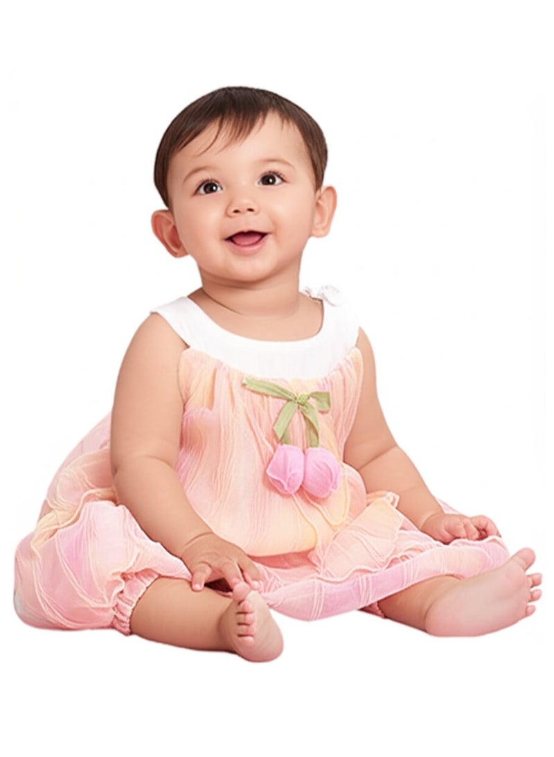 A.M Korean version of girls summer clothes  new tulip sling summer stylish girls summer clothes - Image 1