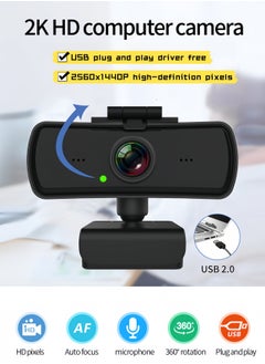 LAYRA 2K HD Computer Webcam for PC and Laptop with Built-in Microphone USB Streaming Conference Home Camera  - Image 1