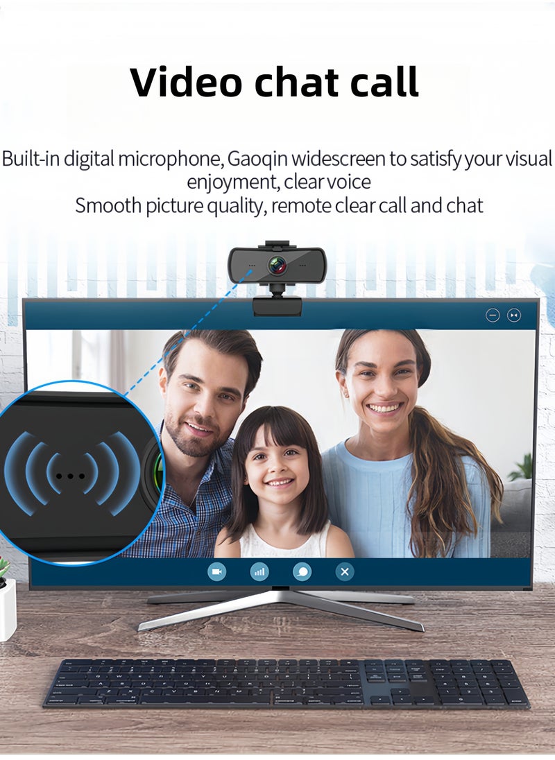 LAYRA 2K HD Computer Webcam for PC and Laptop with Built-in Microphone USB Streaming Conference Home Camera  - Image 3