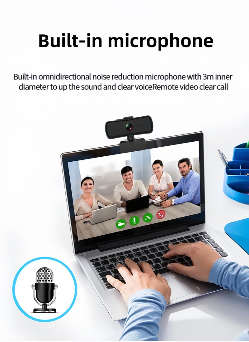 LAYRA - 2K HD Computer Webcam for PC and Laptop with Built-in Microphone USB Streaming Conference Home Camera - Image 1