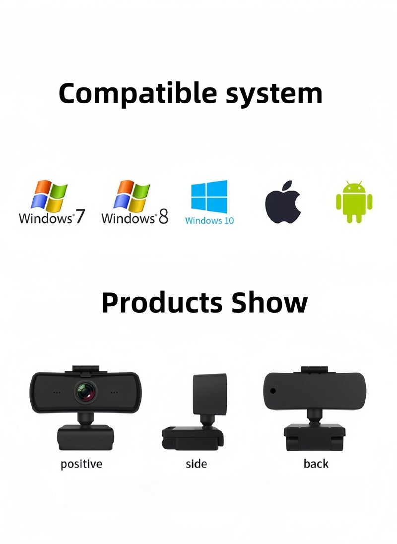 LAYRA - 2K HD Computer Webcam for PC and Laptop with Built-in Microphone USB Streaming Conference Home Camera - Image 1