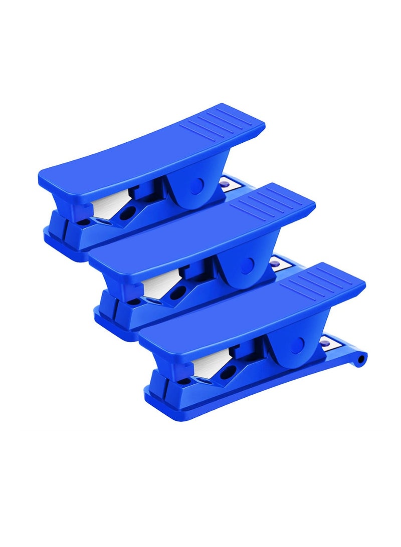 Yakumuz PTFE Plastic Tubing Cutter Yakumuz Hose Tube Cutter Pipe Cutter Accurate Tube Cutting Tool for Nylon PVC PU Tube and Hose Cut up to 3/4 Inch OD Tube (Blue, 3 Pieces) - Image 1