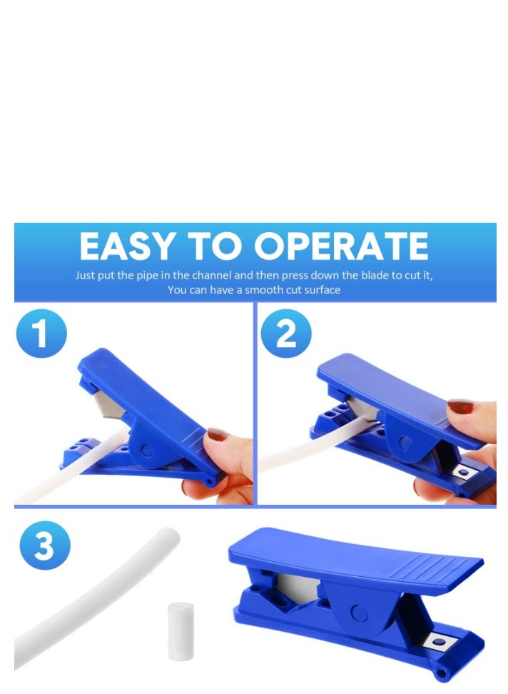 Yakumuz PTFE Plastic Tubing Cutter Yakumuz Hose Tube Cutter Pipe Cutter Accurate Tube Cutting Tool for Nylon PVC PU Tube and Hose Cut up to 3/4 Inch OD Tube (Blue, 3 Pieces) - Image 3