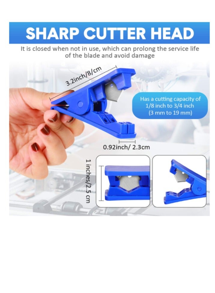 Yakumuz PTFE Plastic Tubing Cutter Yakumuz Hose Tube Cutter Pipe Cutter Accurate Tube Cutting Tool for Nylon PVC PU Tube and Hose Cut up to 3/4 Inch OD Tube (Blue, 3 Pieces) - Image 5