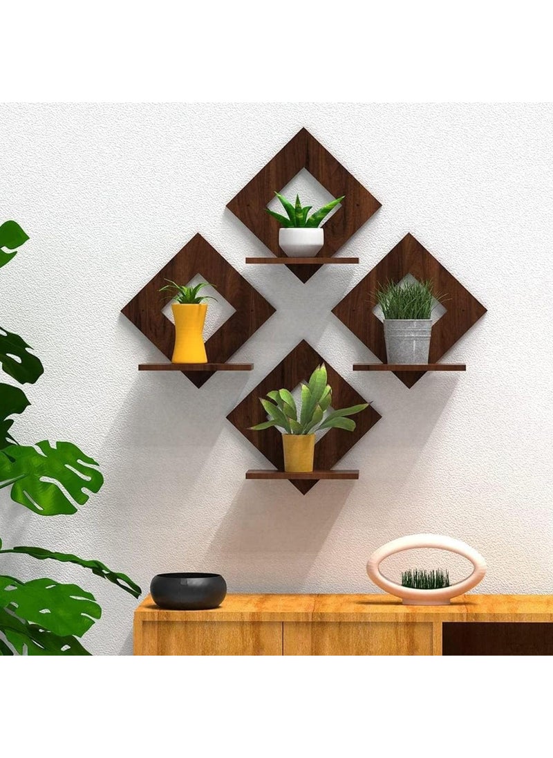 Webelkart Webelkart Premium Wooden Wall Shelf Shelves Art Hanging Decor for Wall Diwali Decoration Items Home Decor - Floating Display Rack Shelves Artwork for Living Room Kitchen Bedroom Ideal for Gifting  - Image 1