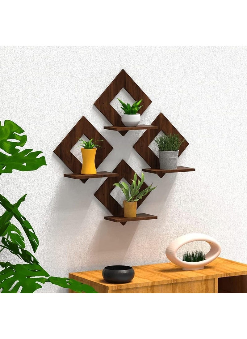 Webelkart Webelkart Premium Wooden Wall Shelf Shelves Art Hanging Decor for Wall Diwali Decoration Items Home Decor - Floating Display Rack Shelves Artwork for Living Room Kitchen Bedroom Ideal for Gifting  - Image 3