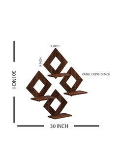 Webelkart Webelkart Premium Wooden Wall Shelf Shelves Art Hanging Decor for Wall Diwali Decoration Items Home Decor - Floating Display Rack Shelves Artwork for Living Room Kitchen Bedroom Ideal for Gifting  - Image 2