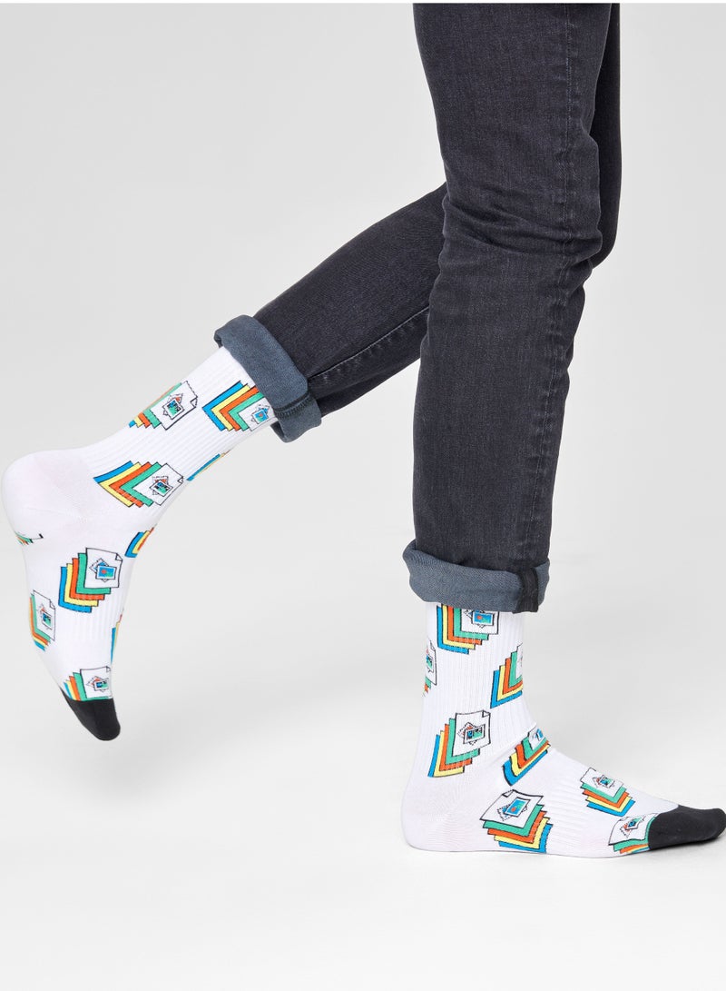 Happy Socks PHOTOS THIN CREW SOCK - Image 4