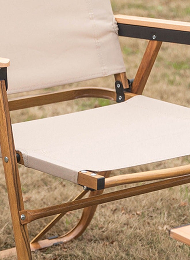 HaveDream Outdoor Folding Chair, Aluminum Alloy Chair Portable Picnic Car Folding Chair (Round Tube Medium Yellow Tube Khaki)  - Image 2