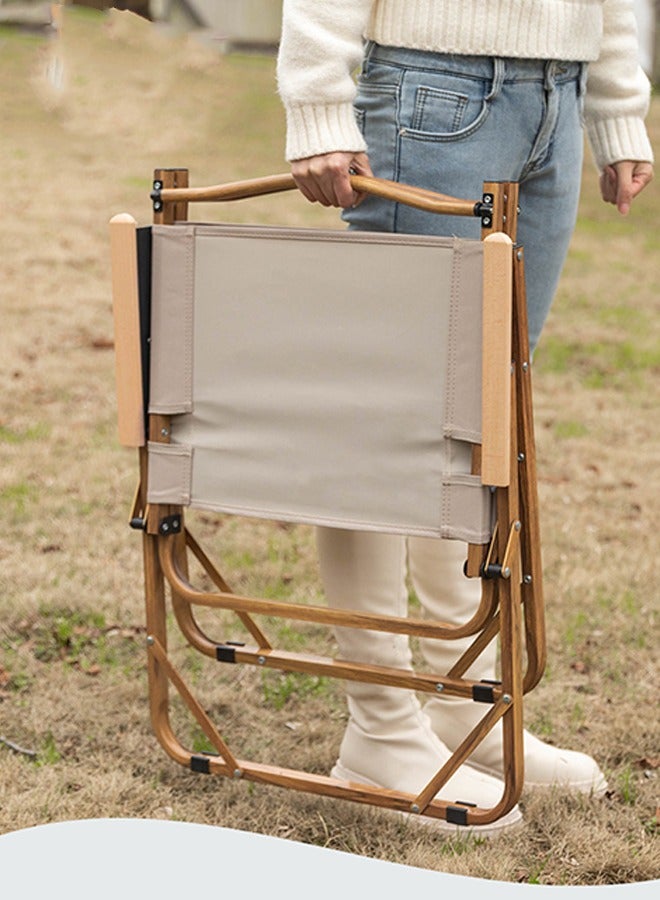 HaveDream Outdoor Folding Chair, Aluminum Alloy Chair Portable Picnic Car Folding Chair (Round Tube Medium Yellow Tube Khaki)  - Image 5