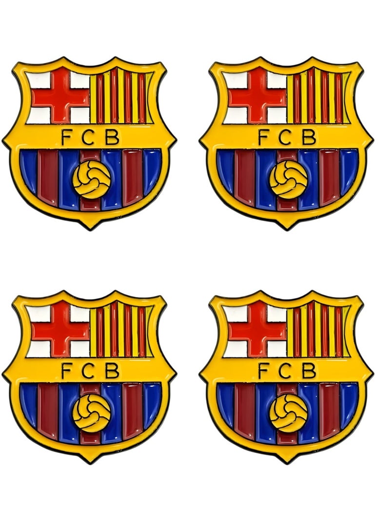 4 Pieces Barcelona FC Metal Sticker 3x3cm (Set of 4), Phone & Laptop Decorative Badge - Image 1