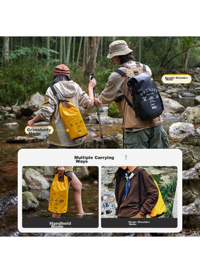 Pelliot Outdoor Camping Backpack, River Tracing Waterproof Bag, Beach Storage Travel Crossbody Bag, 16404442, Black, 10l, Double Shoulder - Image 5