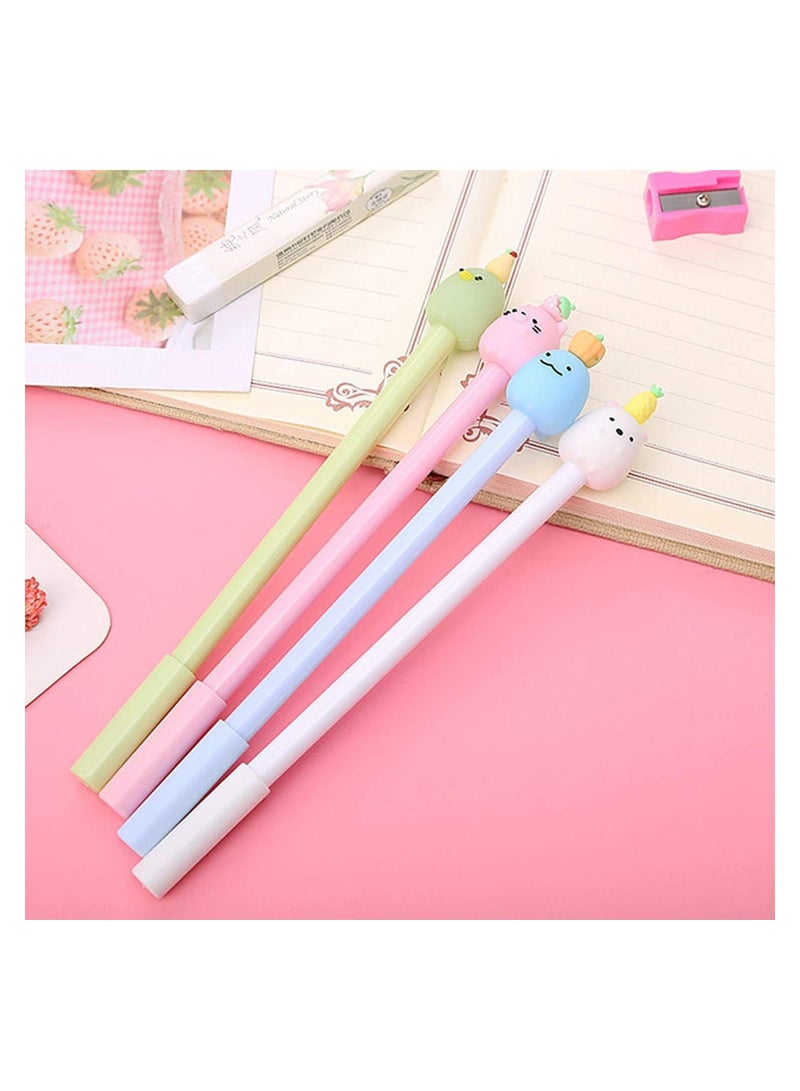 Y&D Cartoon Gel Ink Pen, Animal Pens, 12 Pcs Fruit Cute Fun Pens Stationery, Boys and Girls Suitable For Use In Offices Schools Gifts for Children Teachers Black Refill 0.5mm - Image 5