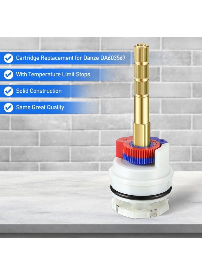 Dreyoo Round Stem Washerless Cartridge Compatible with Danze DA603567, Shower Cartridge Compatible with Glacier Bay and Pegasus Single Handle Tub/Shower Faucets with Temperature Limit Stops - Image 3