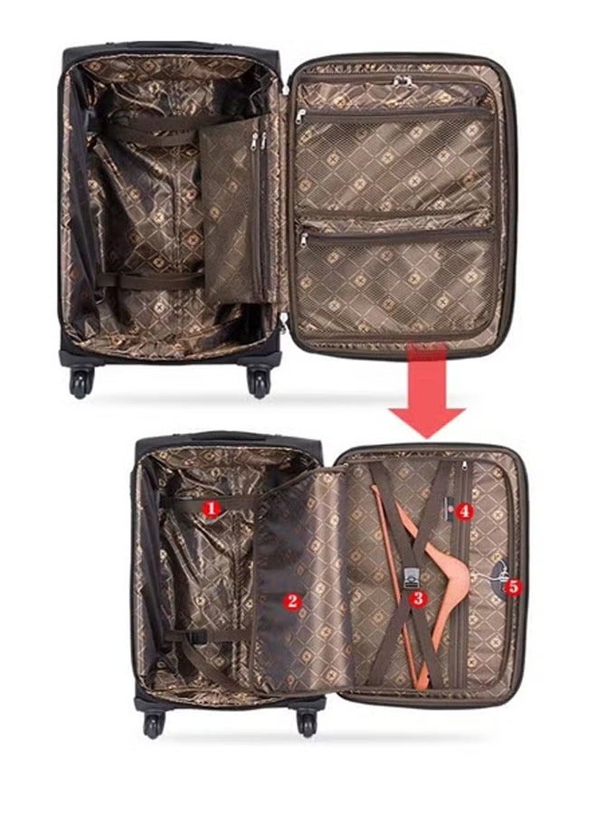 keke 4 Piece Blue Softside Spinner Luggage Set Expandable Travel Suitcases with Telescoping Handles & 360° Wheels  - Image 3