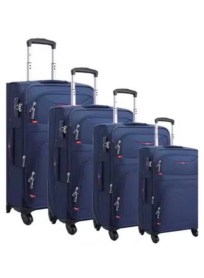 keke 4 Piece Blue Softside Spinner Luggage Set Expandable Travel Suitcases with Telescoping Handles & 360° Wheels  - Image 1