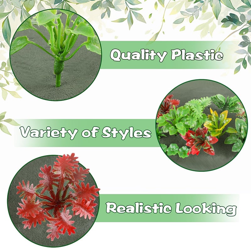 FOIMAS 100pcs Miniature Plant Set - Mini Trees, Flowers, Shrubs for Fairy Garden, Diorama, Train Scenery, Sand Architecture Model Craft Supply - Image 3