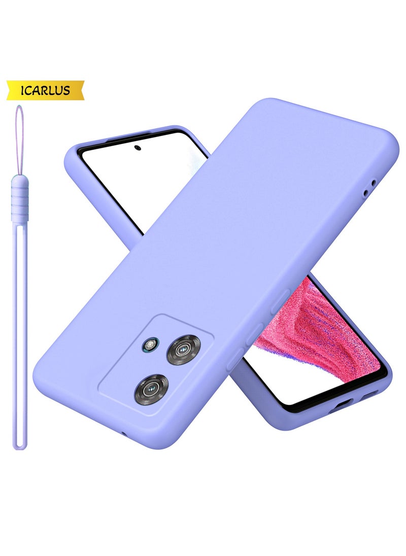 ICARLUS For Motorola Edge 40 Neo 5G Case Slim Liquid Silicone Protective Cover Purple  - Image 1