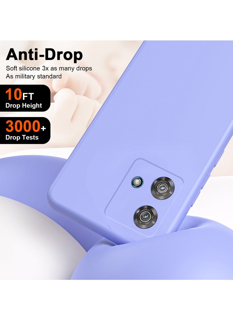 ICARLUS For Motorola Edge 40 Neo 5G Case Slim Liquid Silicone Protective Cover Purple  - Image 3