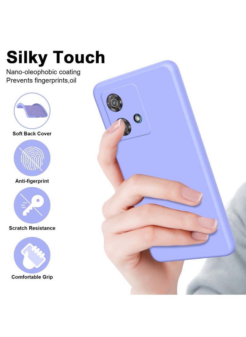 ICARLUS For Motorola Edge 40 Neo 5G Case Slim Liquid Silicone Protective Cover Purple  - Image 4