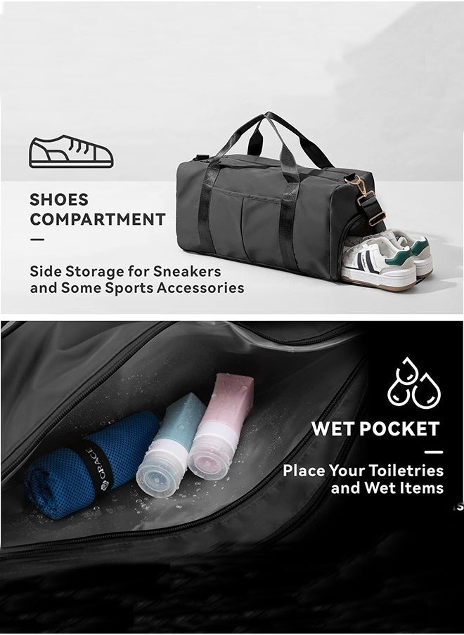 joyzzz - Black unisex wet and dry separation short-distance travel bag fitness bag large capacity - Image 1